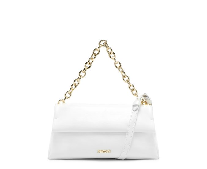 Bolsa Tiracolo Média Baguete Alça Corrente Branca