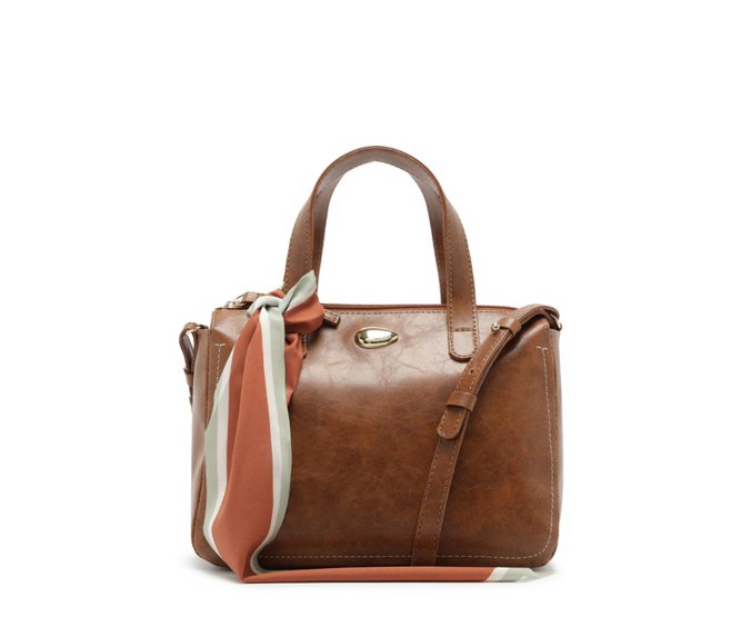 Bolsa Tote Média Lenço Marrom