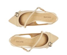 Sapatilha Slingback Fivela Dupla Branca