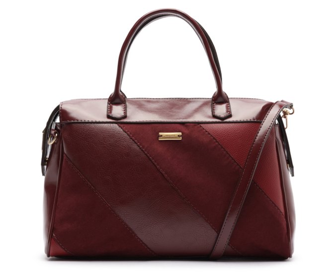 Bolsa Tote Grande Mix Texturas Vermelha