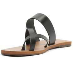 Rasteira Casual Couro Preta