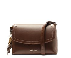 Bolsa Tiracolo Pequena Chaveiro Flor Marrom