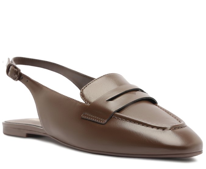 Sapatilha Slingback Loafer Marrom Coffee