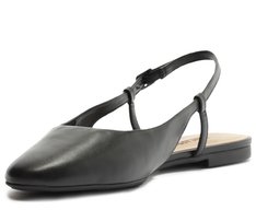 Sapatilha Slingback Bico Quadrado Basic Preta