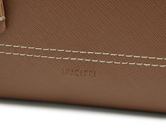 Bolsa Tote Média Pespontos Marrom