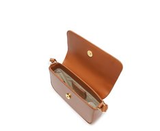 Bolsa Tiracolo Média Baguete Pespontada Marrom