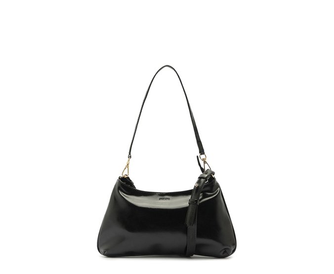 Bolsa Tiracolo Média Lisa Preta | Anacapri