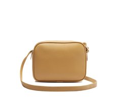 Bolsa Tiracolo Pequena Costura Ornamental Bege