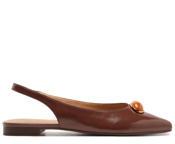 Sapatilha Slingback Pedraria Marrom