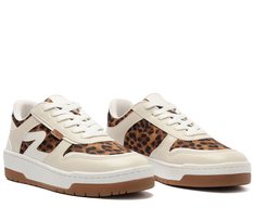 Tênis Street Recortes Emilie Branco e Animal Print
