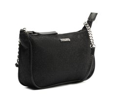 Bolsa Tiracolo Média Textura Glam Preta