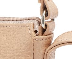 Bolsa Tiracolo Pequena Baguete Bege