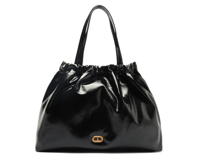Bolsa Shopping Grande Ruched Preta