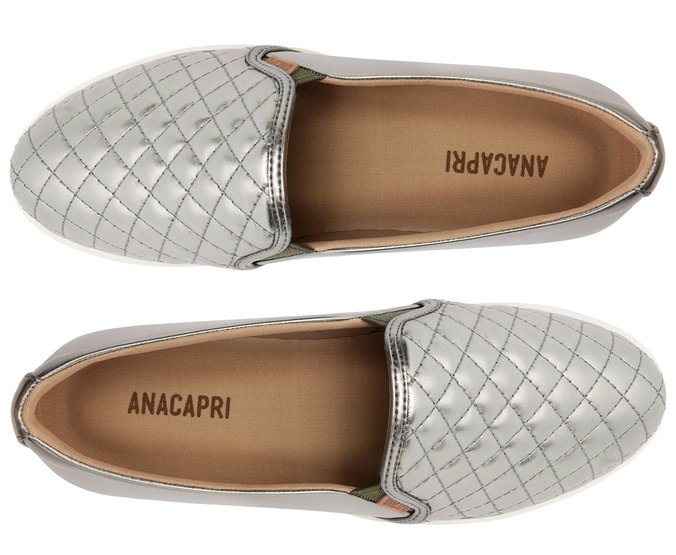 Tênis Slip On Matelassê Prateado | Anacapri