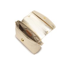 Bolsa Tiracolo Pequena Chaveiro Flor Dourada