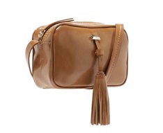 Bolsa Tiracolo Pequena Detalhe Tassel Marrom