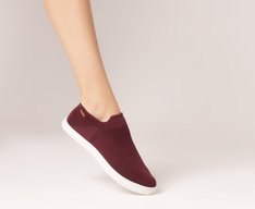 Tênis Slip On Knit Mono Vermelho Bordô