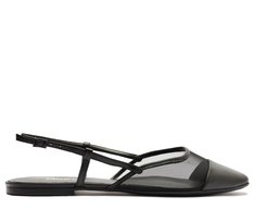 Sapatilha Slingback Tela Transparência Preta