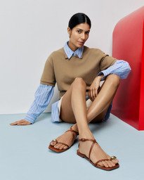 Sandália Minimal Dots Marrom Macchiato