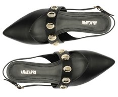 Sapatilha Slingback Maxi Tachas Preta