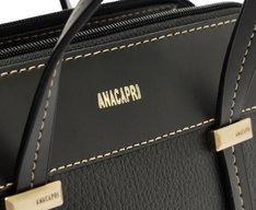 Bolsa Tote Média Pespontos Preta
