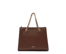 Bolsa Tote Média Alça Acorrentada Marrom