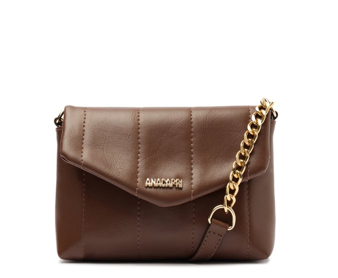 Bolsa Tiracolo Pequena Matelassê Flufy Marrom