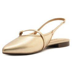 Sapatilha Slingback Bico Fino Dourada