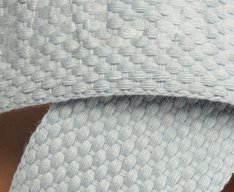 Rasteira Tiras Cruzadas Gorgurão Logo Azul