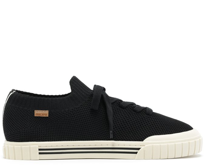 Tênis Knit Pontilhado Alê Preto