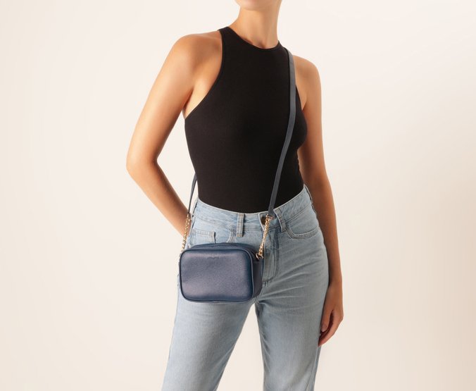 Bolsa Tiracolo Pequena Essencial Azul