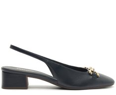 Sapatilha Slingback Bico Quadrado Bridão Azul