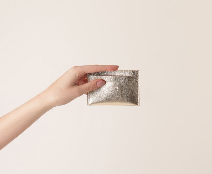 Porta Cartão Pequeno Neutral Dourado