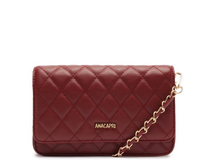 Bolsa Tiracolo Pequena Matelass  Corrente Vermelha