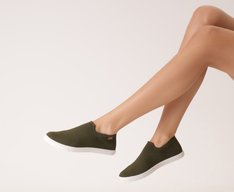 Tênis Slip On Knit Mono Verde