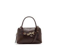 Bolsa Tote Pequena Detalhe Gancho Marrom