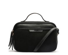 Bolsa Tiracolo Média Franjas Preta