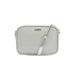 Bolsa Tiracolo Pequena Textura Glam Prata