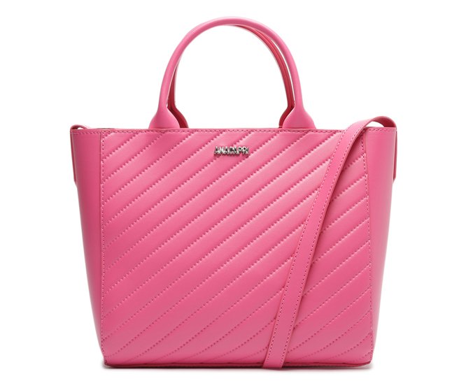 Bolsa Tote Média Texturizada Rosa