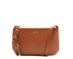 Bolsa Tiracolo Pequena Cordão Entrelaçado Marrom
