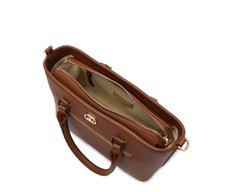Bolsa Tote Média Zíper Marrom
