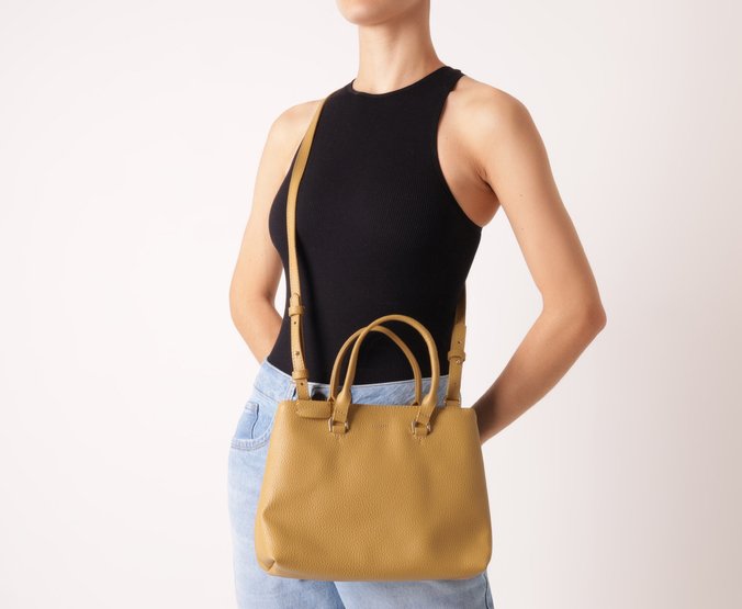 Bolsa Tote Média Divisórias Bege