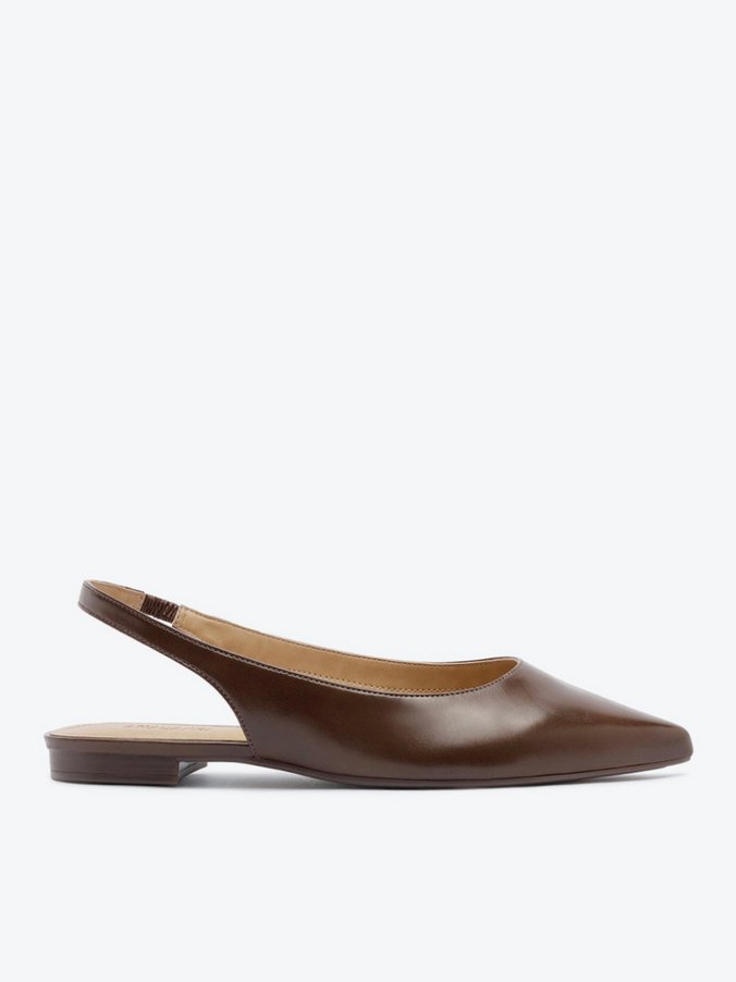 Sapatilha Slingback Bico Fino Rustic Marrom