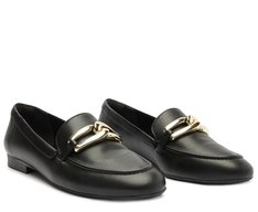 Mocassim Bridão Entrelaçado Preto