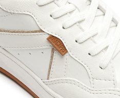 Tênis Recortes Kei Glitter Branco E Dourado