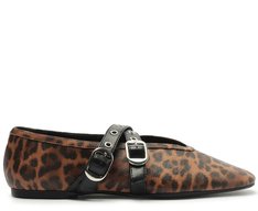 Sapatilha Tira Dupla Fivelas Megan Animal Print