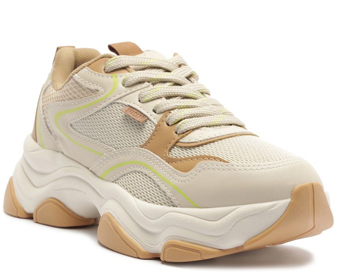Tênis Sporty Robusto Bege e Verde