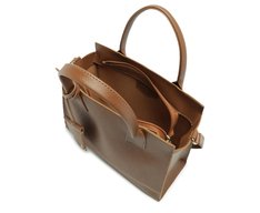 Bolsa Tote Média Pespontos Marrom