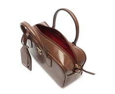 Bolsa Tote Média Bag Charm Tag Marrom
