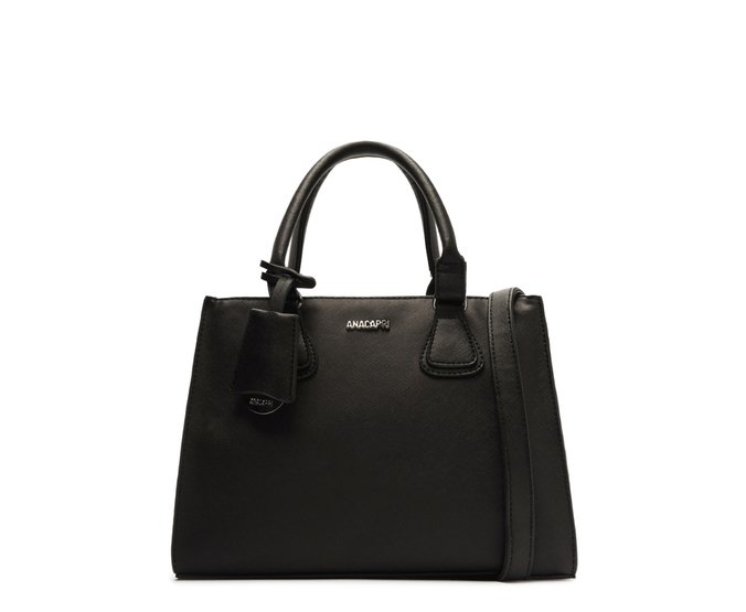 Bolsa Tote Preta Monocolor Média